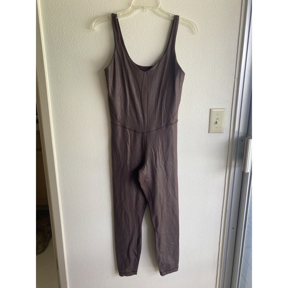 Lululemon Align Ribbed Bodysuit 25" Shine Espresso Radiate Foil Size 8